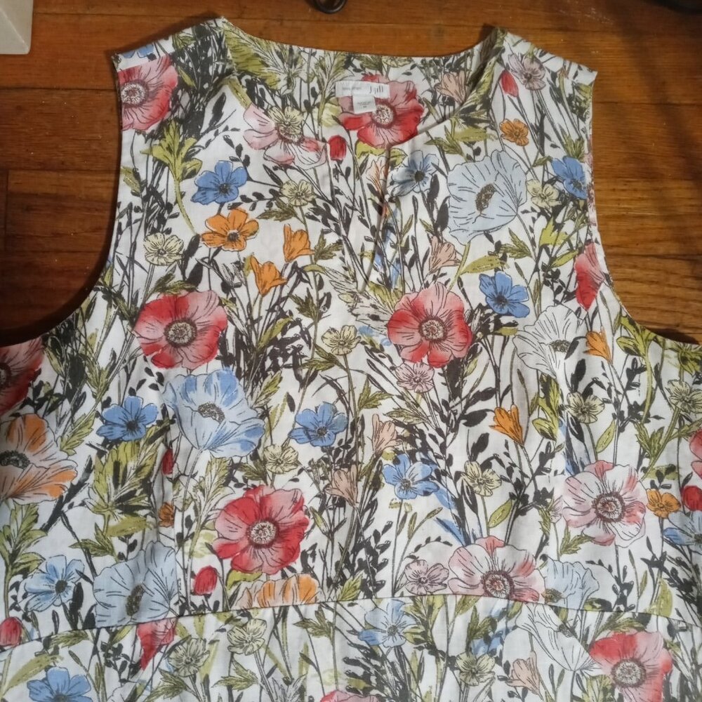 J. JILL love linen illustrated garden shift dress (M) - Picture 4 of 13